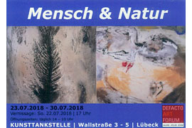 Plakat Iris Frahm und Silvia Conrad, Mensch und Natur © Kunsttankstelle Lübeck