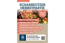 Plakat „Scharbeutzer Herbstpartie“ © www.luebecker-bucht-ostsee.de