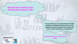 Flyer Auenwiese „Was hat das mit mir zu tun?“ und „Hat das was mit mir zu tun?“